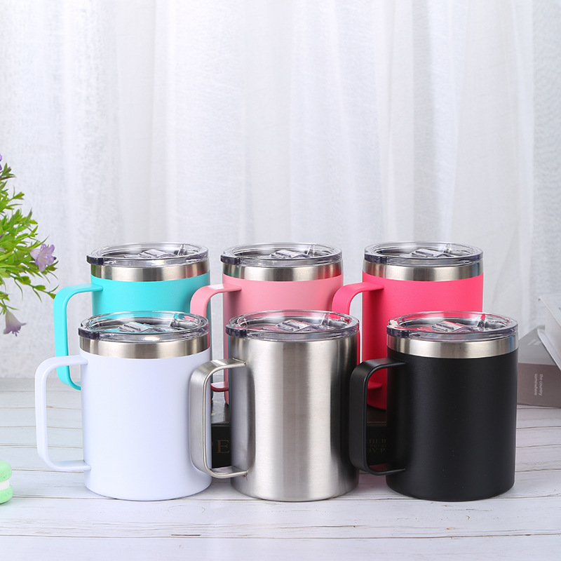 Simple 304 stainless steel insulated cup with handle, office water cup, fruit-colored straight car cup, customizable as a gift Specification image