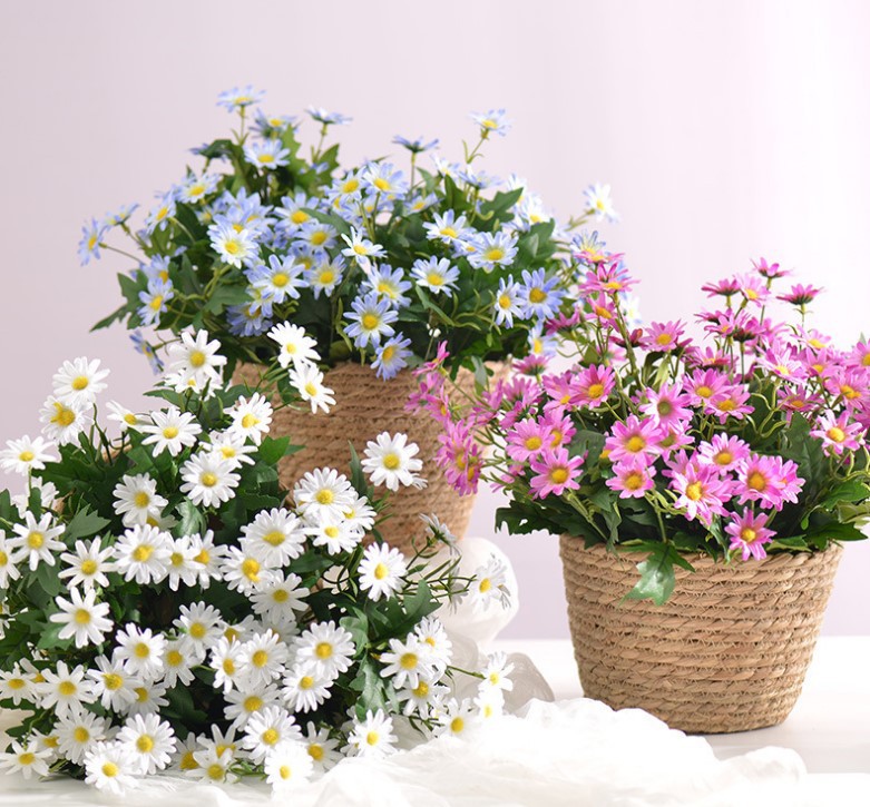 Fresh and light chrysanthemums, Daisy simulation bouquets, Dutch chrysanthemums, Persian chrysanthemums, living room decorations, photography props, artificial flowers