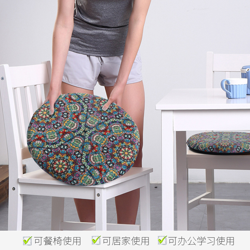 Memory foam round cushion rattan chair, round stool, round chair, thickened seat cushion, balcony circle chair, home cushion, bay window cushion details Picture