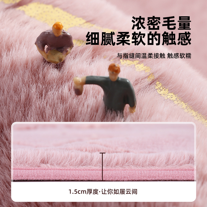 Gold-embossed rabbit fleece carpet floor MATS, cross-border Amazon room bedroom floor MATS, living room MATS, bathroom anti-slip MATS Application Scenario