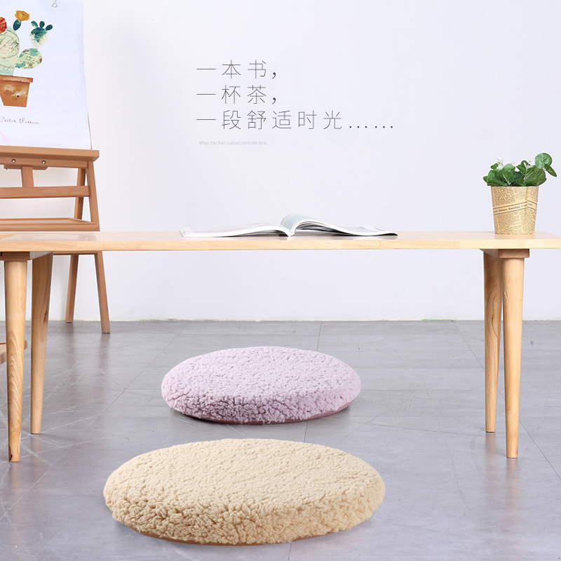 Plush round seat cushion, memory foam dining chair cushion, round stool cushion, chair cushion, chair seat cushion, rattan chair, winter round cushion details Picture