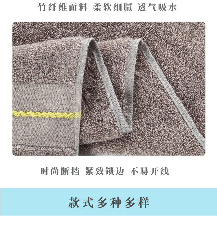 Adult pure cotton hand towels for face washing, household face wiping, shower, bathing, men's and women's absorbent face towels, no shedding, yellow stripes Specification image
