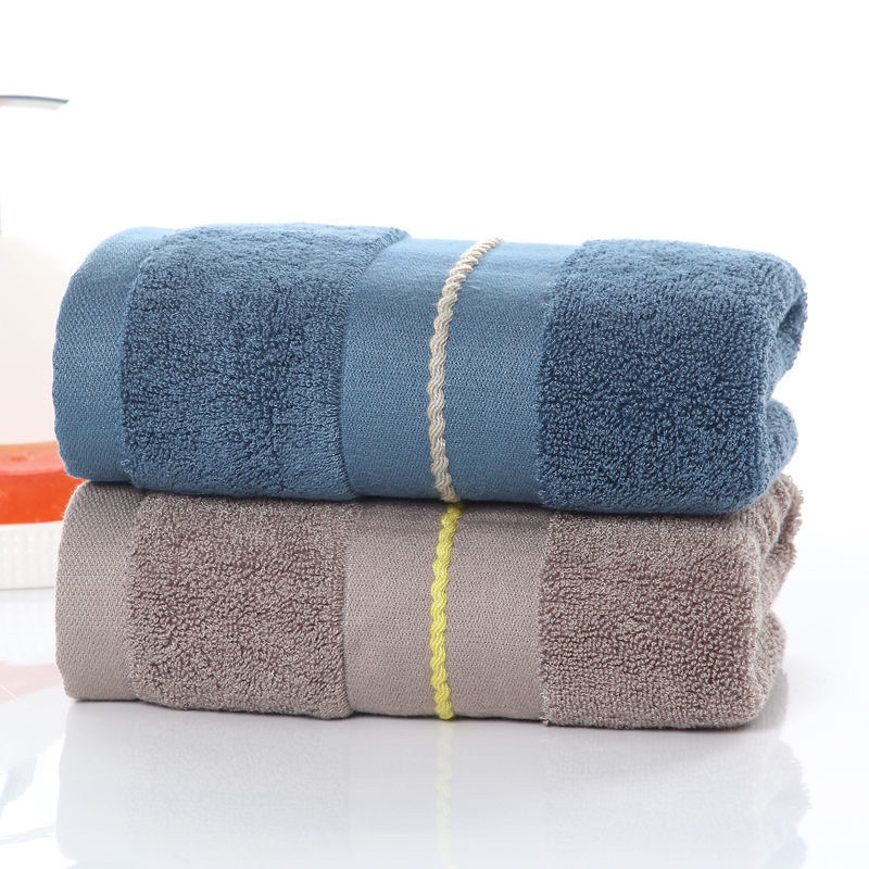 Adult pure cotton hand towels for face washing, household face wiping, shower, bathing, men's and women's absorbent face towels, no shedding, yellow stripes details Picture