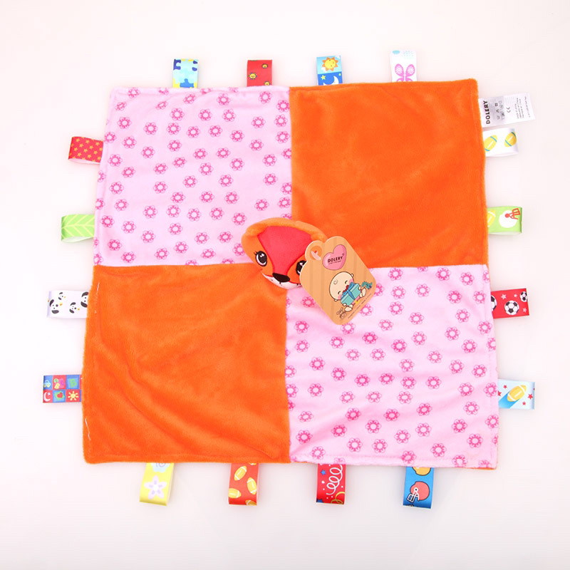 Baby animal label soothing towel, baby sleeping companion soothing belt, rattle Specification image