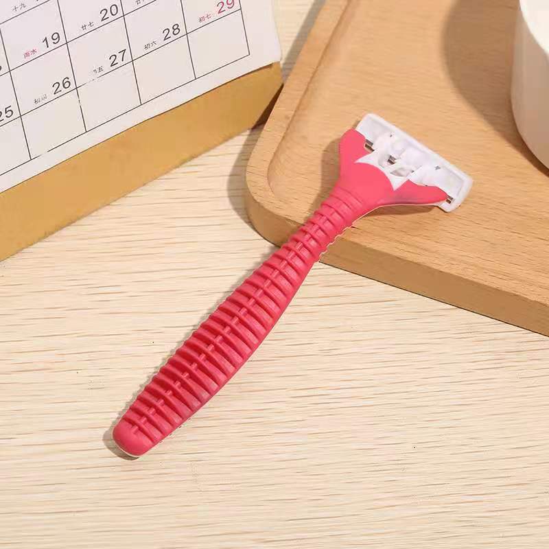 Disposable shaving tools: Hotel disposable razors, manual three-layer stainless steel razors, customizable Specification image