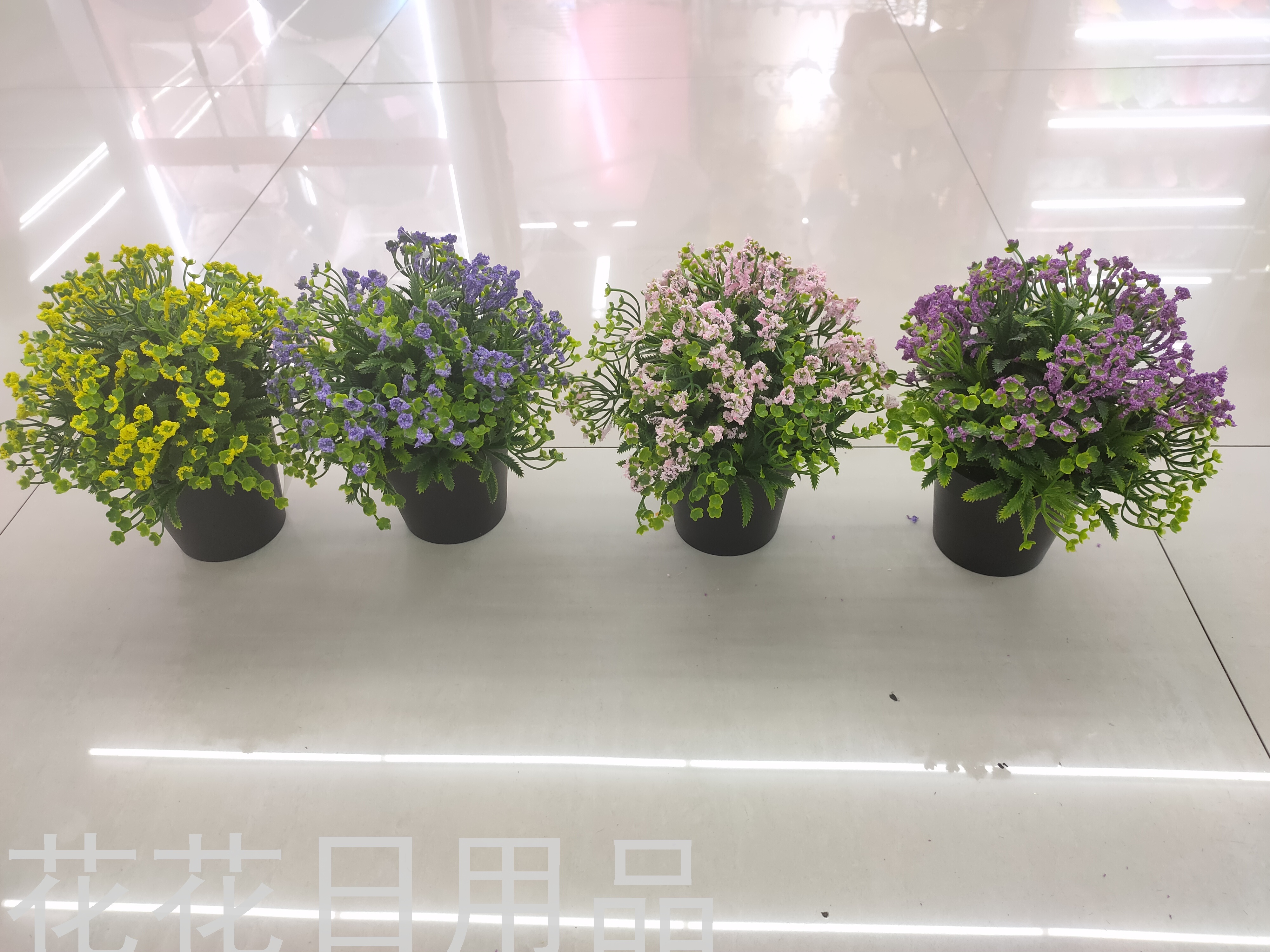 Emulation flower false flower black basin green plant bubble grass bonsai decorate living room bedroom dining table and so on