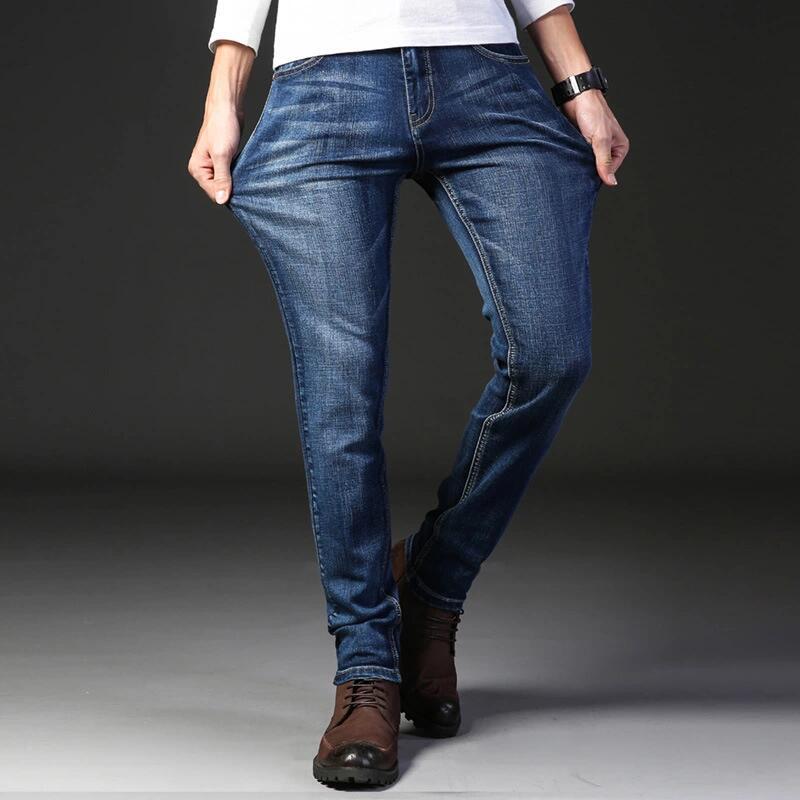 Autumn and winter new style jeans, men's straight-leg slim stretch casual pants, youth trend men's pants Specification image