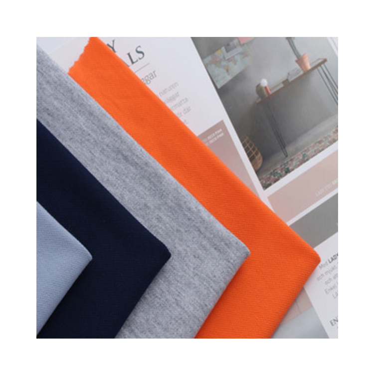 40S mercerized beaded fabric, 200g polyester-cotton beaded mesh fabric, spring and summer school uniform, sports polo shirt, knitted fabric Specification image