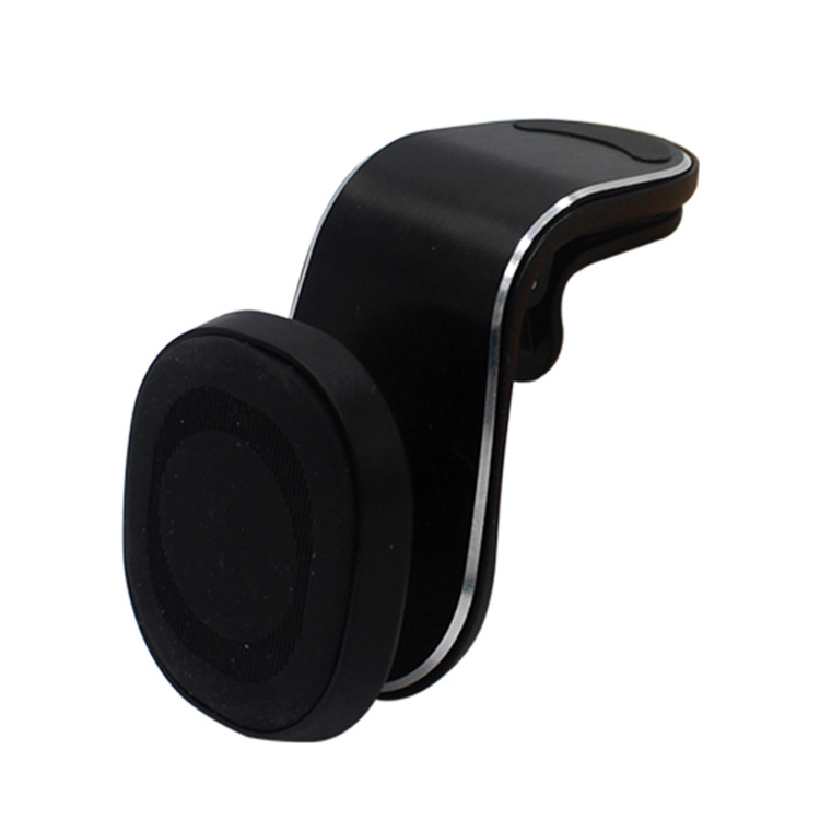 定制跨境抖音卡扣式车载磁铁手机支架 L形磁吸汽车空调口导航支架