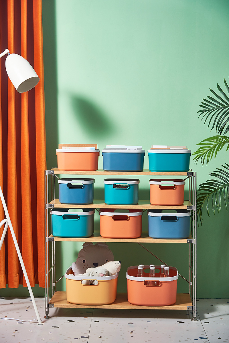 Sundries desktop storage pressure ring, large storage box, plastic storage basket, dust-proof organization box, snack storage basket details Picture