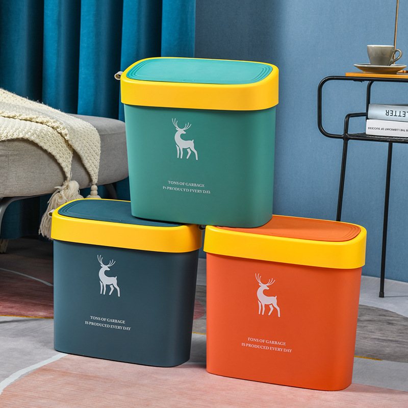 Nordic rectangular dustbin Household living room creative bedroom simple modern liddless paper basket dustbin