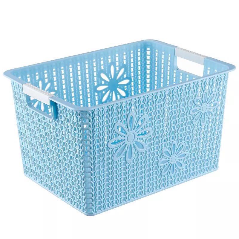 Wicker desktop storage basket, plastic sorting box, sundries storage basket, snack and toy storage box, bathroom bath basket Item Picture