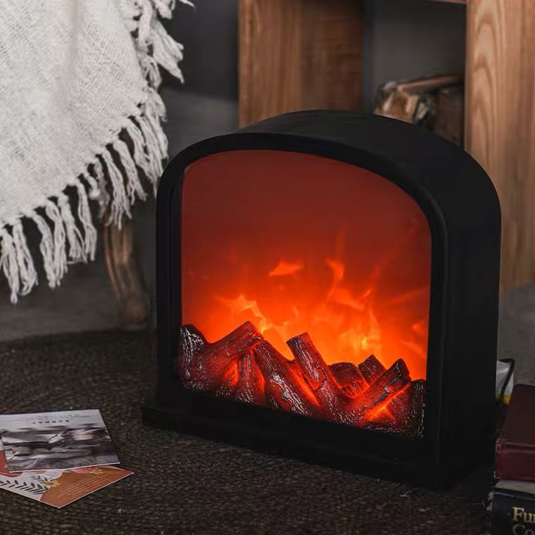 Estilo americano led lámpara de llama estufa sala de estar escritorio decoración del hogar artesanía accesorios merchandising lámpara de chimenea Specification image