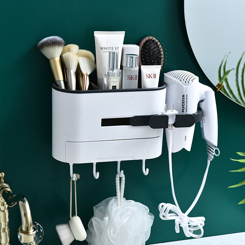 Hair dryer stand, no need for drilling, bathroom, toilet storage rack, wall-mounted hair dryer rack, air duct rack Application Scenario