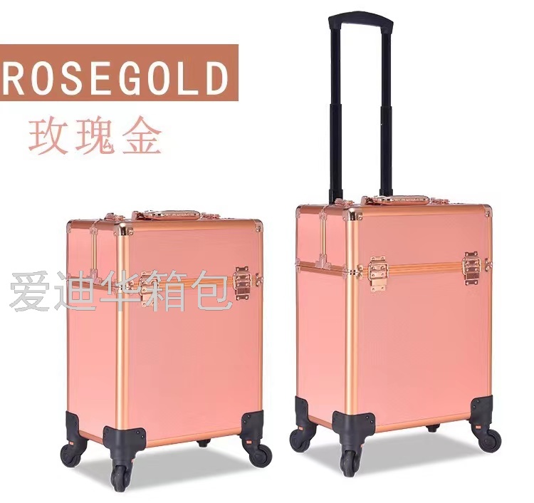 Aidihua Fashion Bestseller anti-scratch and waterproof beauty tattoo Makeup artist Silent swivel wheel tool Makeup handle box Specification image