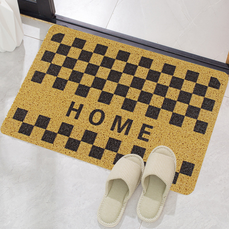 仿椰棕入户门垫圣诞玄关门口进门丝圈脚垫防滑入门万圣节pvc地垫