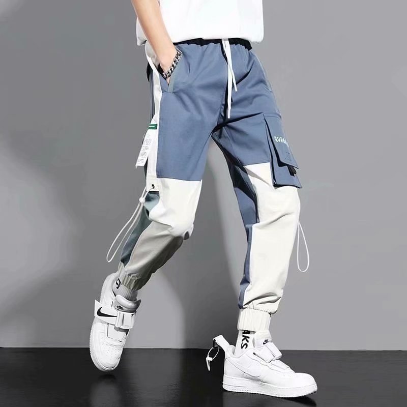 Spring and summer men's workwear casual pants, ins trendy brand, large-sized loose, multi-pocket, tight-fitting 9-inch pants for teenagers Specification image