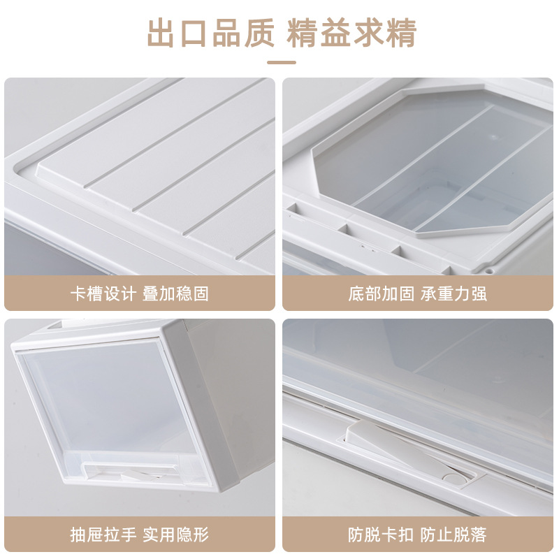 Storage box, drawer-type storage box, home wardrobe, clothes storage box, wardrobe, clothes storage cabinet, plastic organization box Application Scenario