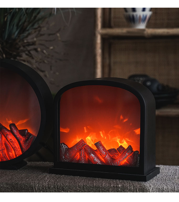 Amazon American-style fireplace, night light, LED flame lamp, fireplace, living room table, hanging decorative items Application Scenario