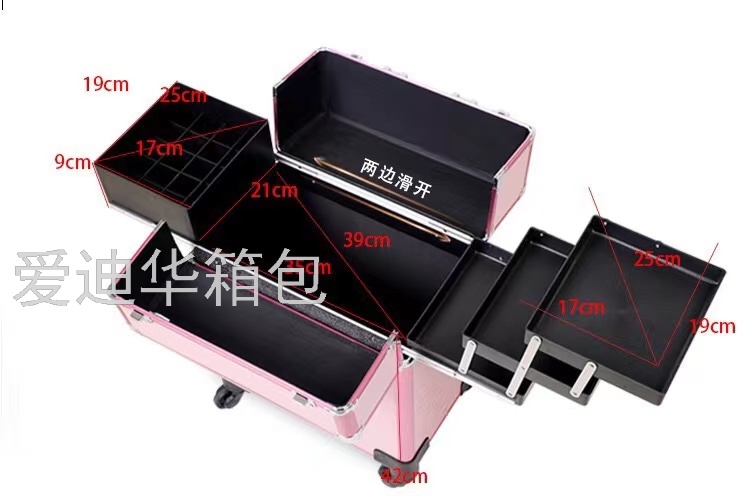 Aidihua Fashion Bestseller anti-scratch and waterproof beauty tattoo Makeup artist Silent swivel wheel tool Makeup handle box Application Scenario