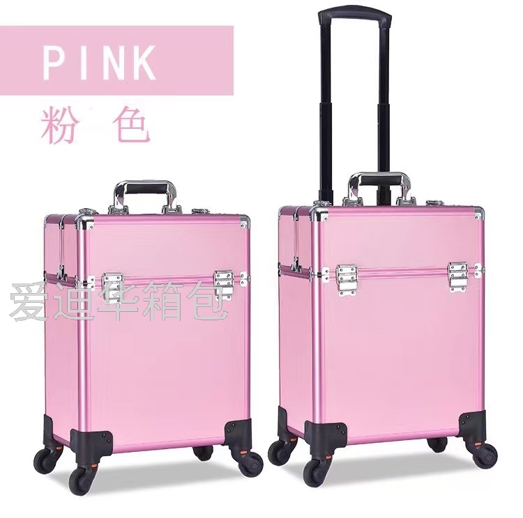 Aidihua Fashion Bestseller anti-scratch and waterproof beauty tattoo Makeup artist Silent swivel wheel tool Makeup handle box details Picture