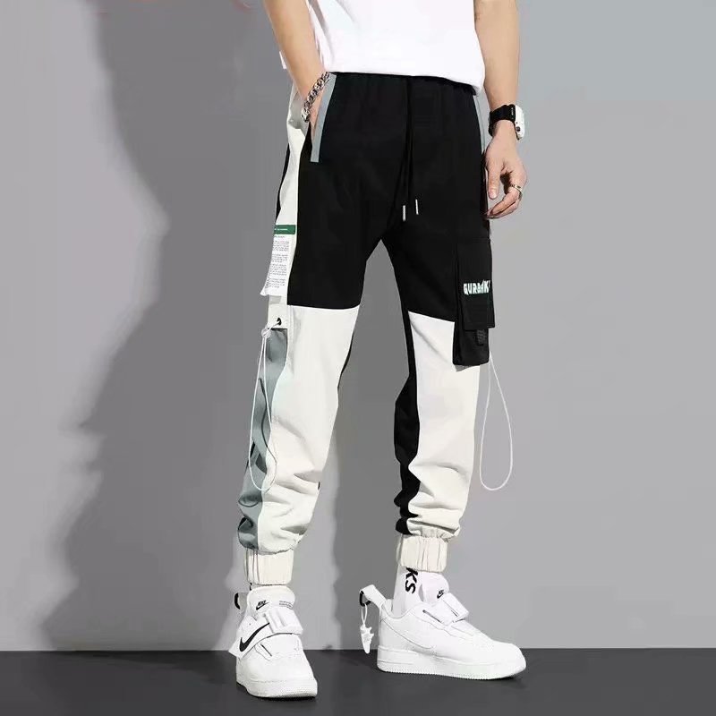 Spring and summer men's workwear casual pants, ins trendy brand, large-sized loose, multi-pocket, tight-fitting 9-inch pants for teenagers Item Picture