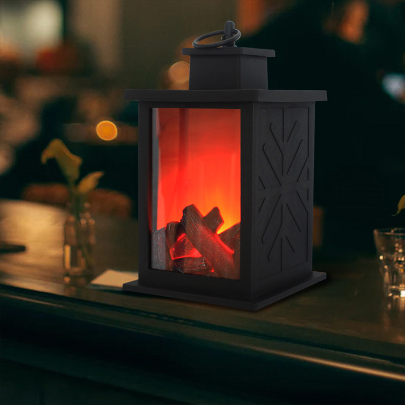 仿真壁炉创意小摆件家居软装工艺品烛台仿真装饰LED木炭火焰风灯详情图3