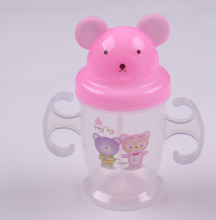 2021 Children's cartoon bear water bottle with handle water bottle for kindergartens