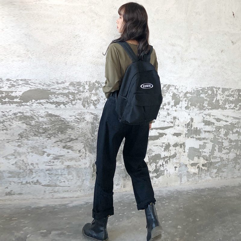 Spring and Autumn 2020 New retro Hong Kong-style ins high-waisted slimming fashion ripped beggar pants black denim long pants for women Item Picture