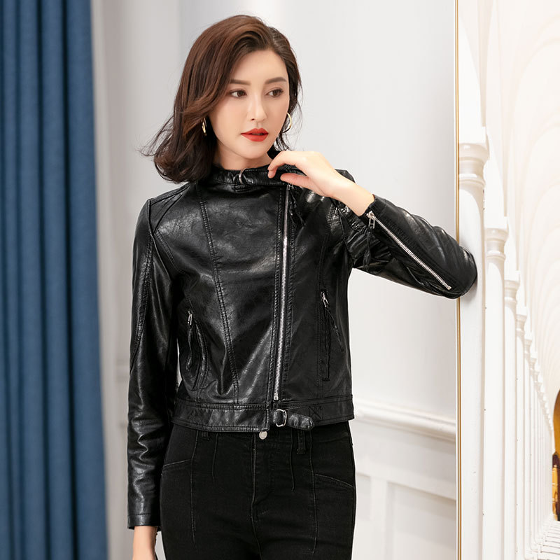 女式皮衣实物图