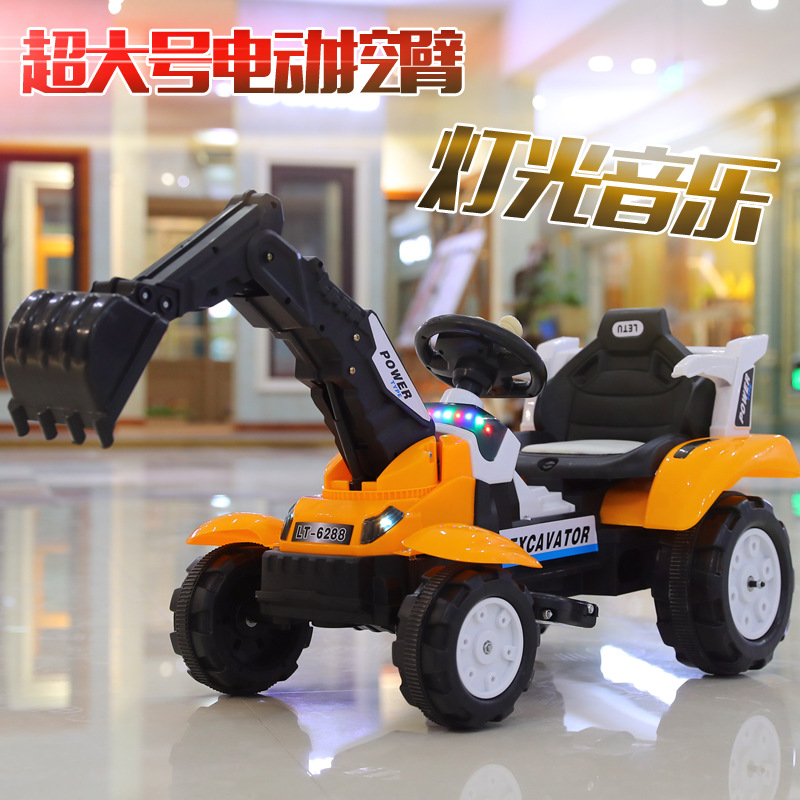 Children's electric excavator with lights and music, sand-digging bulldozer, engineering vehicle, new remote-controlled toy car Application Scenario