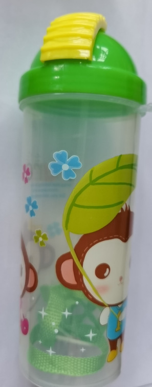 Monkey cartoon slide-top water bottle for boys and girls fall-proof leak-proof cup