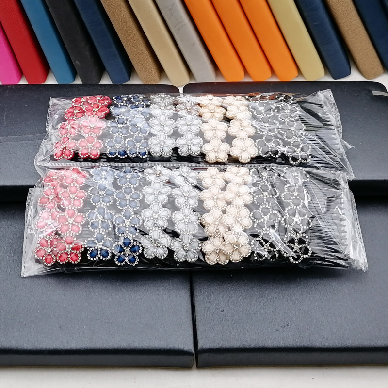 A2917 Crystal flower fork Comb, Japanese and Korean hair comb, fork comb, hair accessory, headwear, plug comb, 2-yuan store supply Item Picture