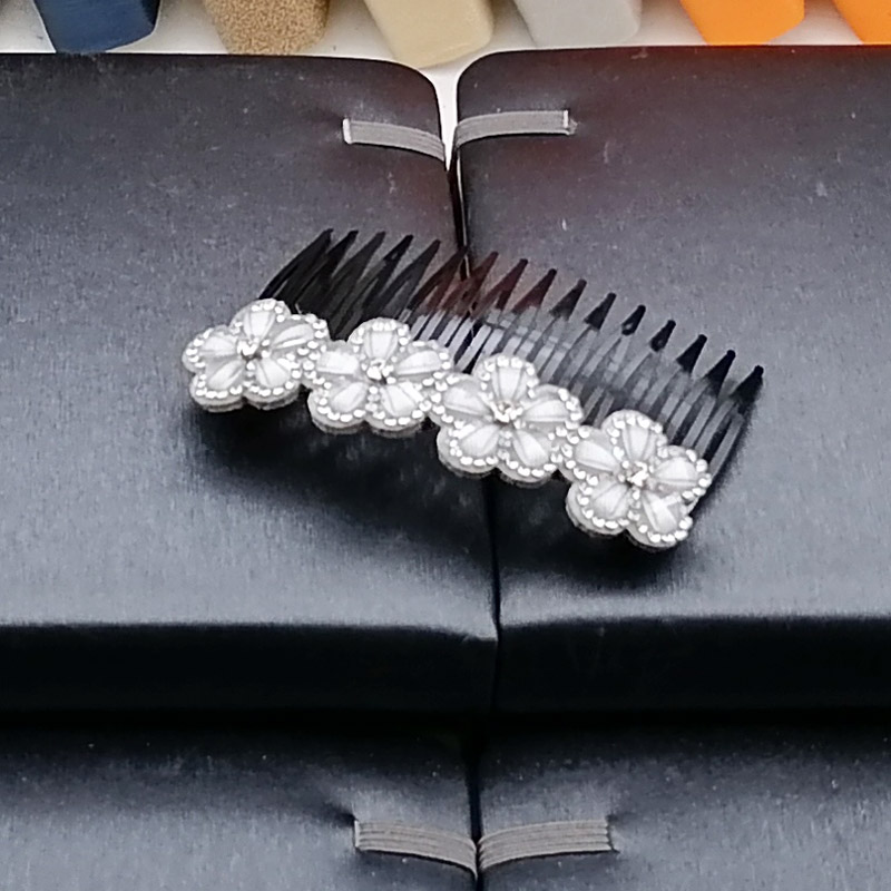 A2917 Crystal flower fork Comb, Japanese and Korean hair comb, fork comb, hair accessory, headwear, plug comb, 2-yuan store supply Specification image