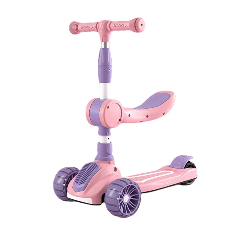 The manufacturer supplies children's scooters for 2-6-8 years old, which are three-in-one and can be ridden. They are single-legged scooters for boys and girls to slide on Item Picture