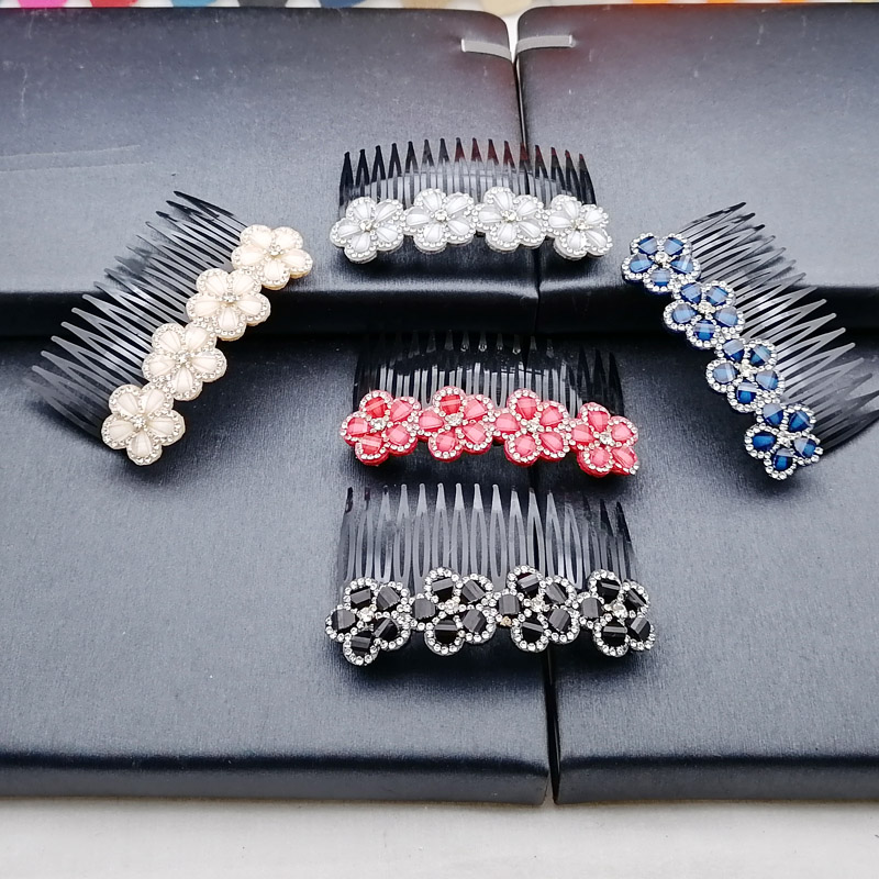A2917 Crystal flower fork Comb, Japanese and Korean hair comb, fork comb, hair accessory, headwear, plug comb, 2-yuan store supply details Picture