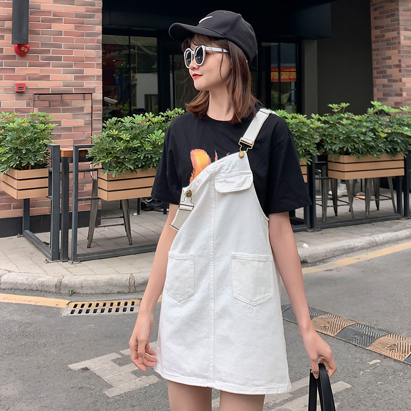 Summer's new plus-size denim halter dress for female students, chubby girls, school style, versatile, chic and slimming short skirt trend Specification image