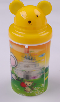 Baby cute cartoon water bottle bear water bottle anti drop anti leakage cup