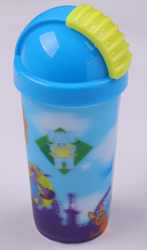 300ML3D sliding lid water bottle for infants and young children kindergarten water bottle for boys and girls