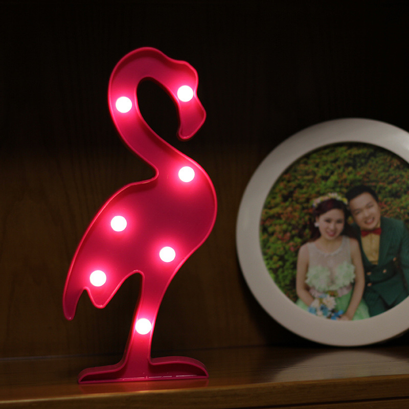 Ins flamingo string lights small lights Christmas tree photo props chic Cactus room decorated table lamp