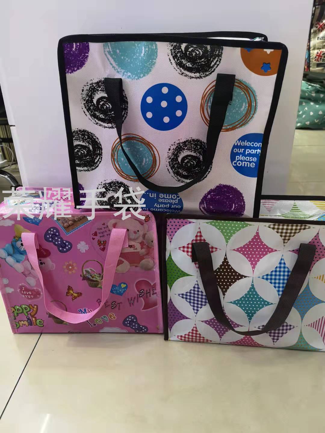 Manufacturers Direct Print Cartoon Pattern Non-Woven Peritoneal Tote Bag Shopping Bag