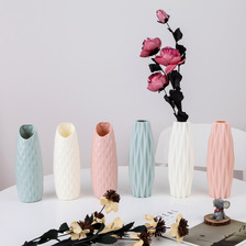 创意新品耐摔PE花瓶 斜口塑料花瓶 简约北欧色塑料花瓶