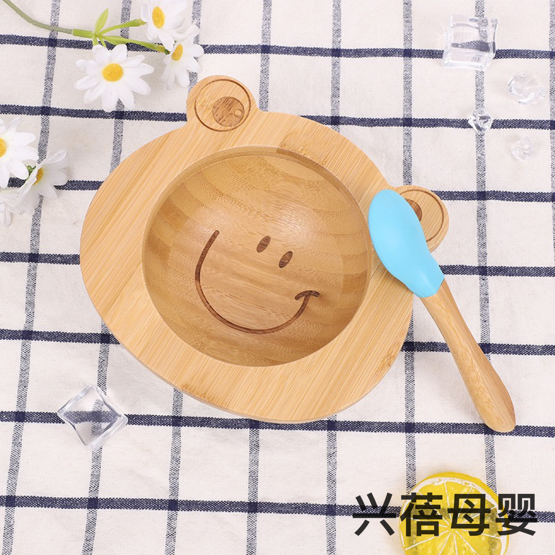 Пластиковые приборы из силикона, ложки из бамбука, тарелки из бамбука Item Picture