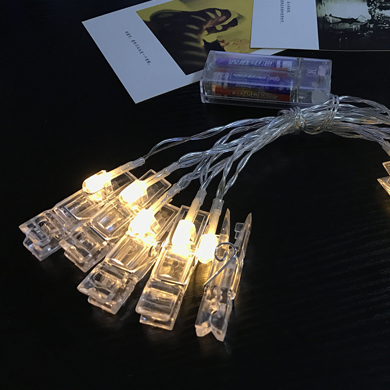 LED creative photo clip USB battery style bedroom decorative lamp hanging lamp photo wall decorative lamp string lamp
