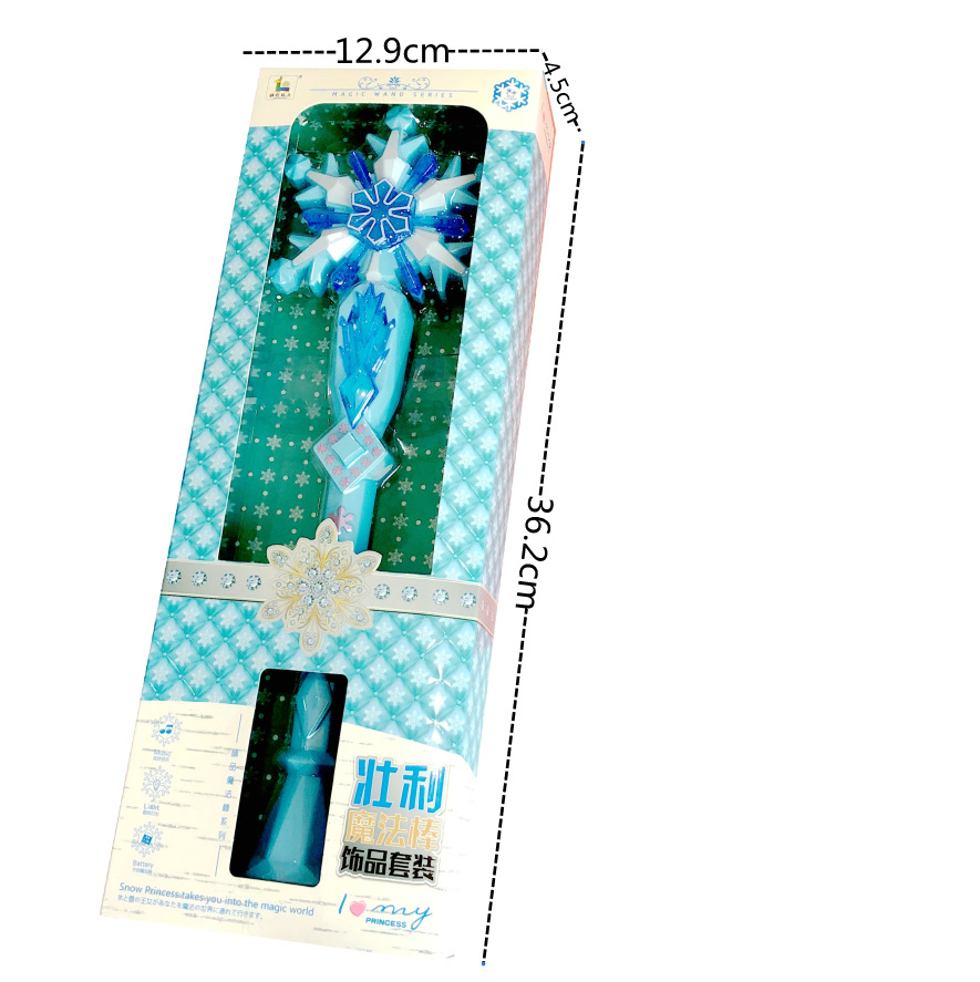 Children's magic wand toys, girls' boxes, gift mixed package wholesale, ground promotion sound and light snowflake flashing sticks Item Picture