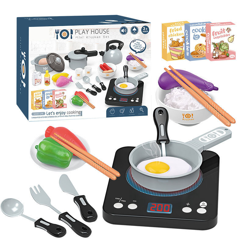 Foreign trade intelligence simulation induction cooker home appliance series, children's house play electric kitchen toy set, lighting and music Specification drawing