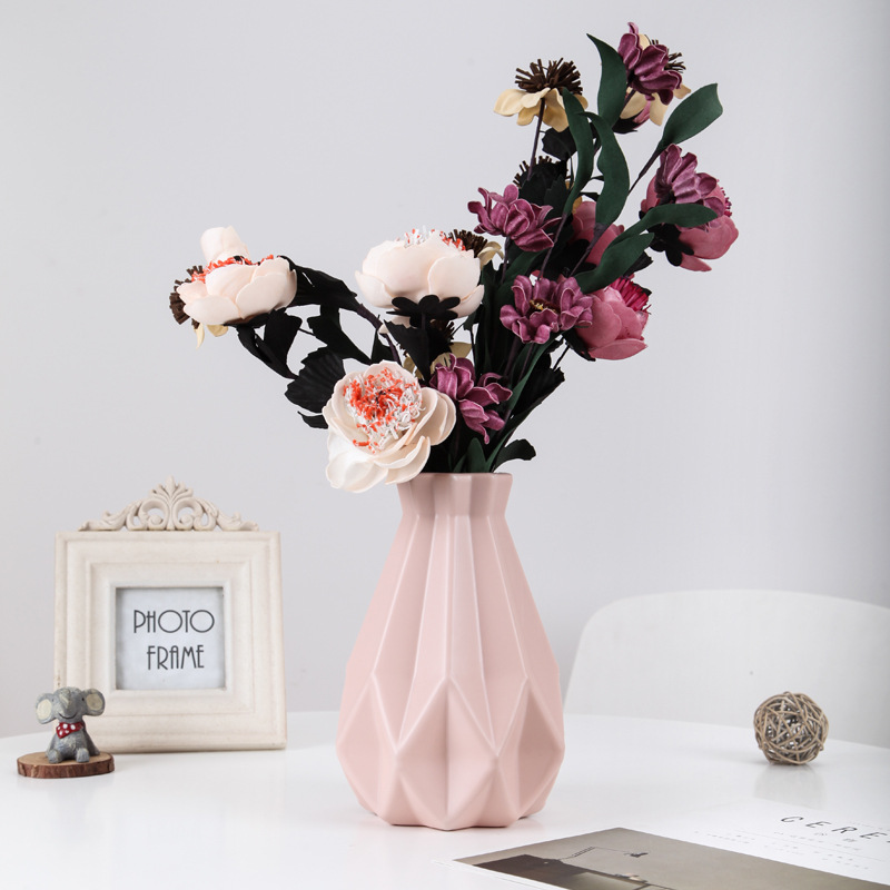 Coarse pottery dried flower vase full of stars Northern Europe simple small fresh household white flower arrangement living room pe drop resistant vase