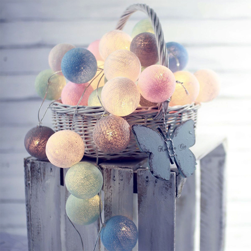 Led Thai cotton ball lamp String bulb Small color lamp flash lamp string lamp bedroom girl heart room decoration decoration lamp thumbnail