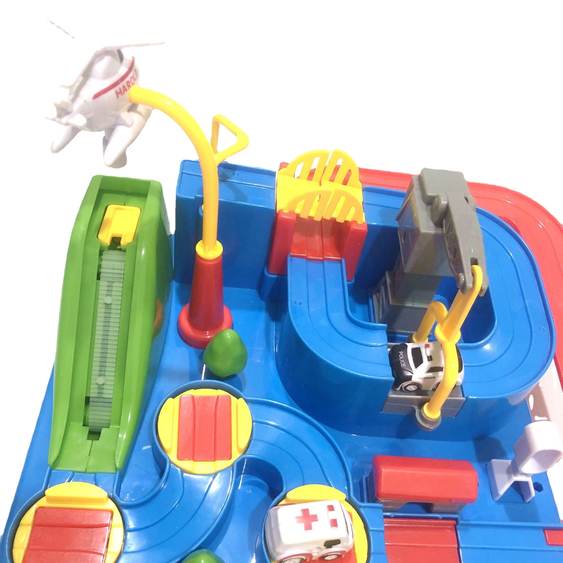 Track Park: Cars, track cars, toys, boys' cars, 3 parking lots, 4 children's age, adventure through challenges Application Scenario