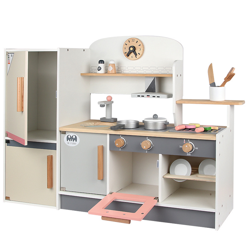 New wooden refrigerator kitchen F children play house, imitate cooking, baby kitchenware, parent-child interactive and educational toys Specification drawing